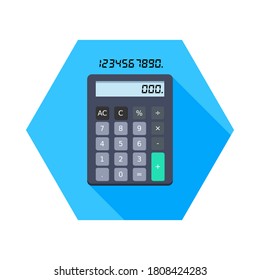 Calculator and Digital number icon vector isolated. Flat style vector illustration.