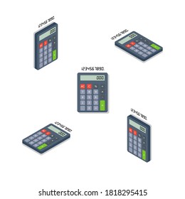 Isometric & Flat Shadow Icon Vektorgrafik für Rechner und digitale Nummer. Flache Vektorgrafik.