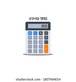 Calculator and Digital number Shadow icon vector isolated. Flat style vector illustration.
