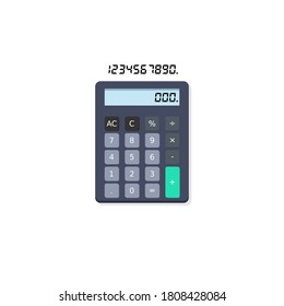 Calculadora y vector de icono Sombra digital aislado. Ilustración vectorial de estilo plano.