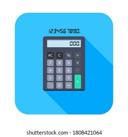 Calculator with Digital numbers icon vector isolated. Flat style vector illustration.