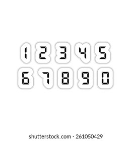 Calculator digital numbers on a white background with shadow
