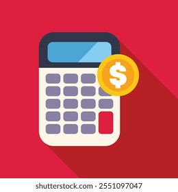 Calculadora exibindo dados financeiros e moeda com sinal de dólar mostrando investimento lucrativo