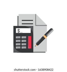calculator document pen account money business finance vector illustration