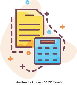 Calculadora y documentos - concepto de análisis y cálculo de inversiones