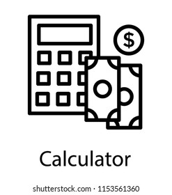 
A calculator with the dollar cash and dollar sign, calculating money concept 
