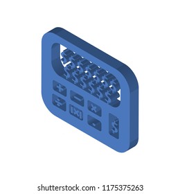 Calculator and dollar isometric left top view 3D icon