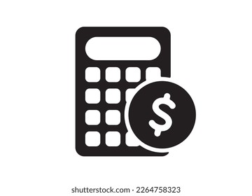 Calculator and dollar mark icon vector illustration