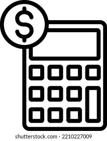 Calculator with dollar Vector icon which is suitable for commercial work and easily modify or edit it

