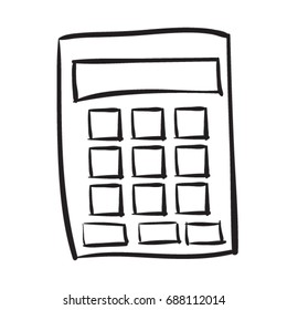 Calculator doodle. Back to school elementary study symbol