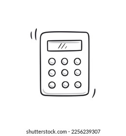 Calculator doodle. Calculator hand drawn sketch style icon. Business accounting, economy math doodle drawn concept. Vector illustration.