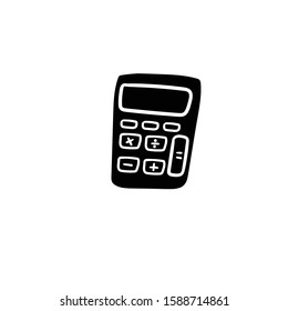 calculator doodle icon vector hand drawing