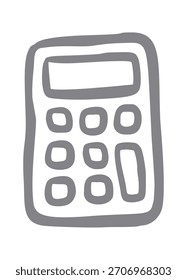 Icono de doodle de la calculadora. Vector doodle ilustración icono aislado en blanco bg.