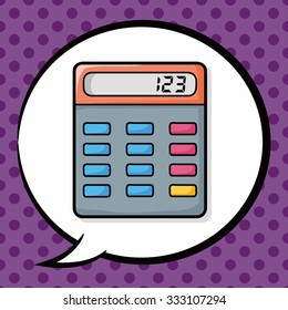 calculator doodle, speech bubble