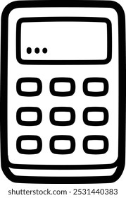 Calculadora doodle icono de Vector e ilustración