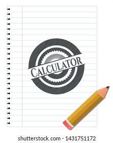 Calculator draw (pencil strokes). Vector Illustration. Detailed.