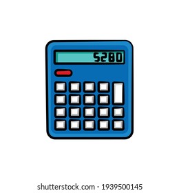 Calculator in drawing style isolated vector. Hand drawn object illustration for your presentation, teaching materials or others.