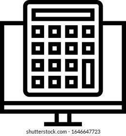 Rechner - E-Commerce-Icon Set. Hochwertige Skizze-Vektorillustration-Illustration für Webseiten und mobile Applikationen.