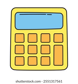 calculator education doodle icon isolated