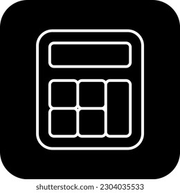 Calculator Finance icon with black filled line style. money, accounting, calculation, economy, button, technology, mathematics. Vector illustration