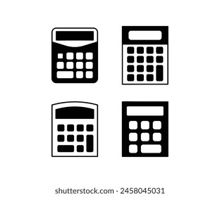 calculator finance icon simple black white vector design illustration collections template isolated