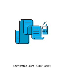 calculator and financial document concept design vector icon isolated on white background