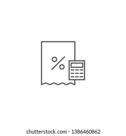 calculator and financial document concept design vector icon isolated on white background