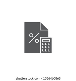 calculator and financial document concept design vector icon isolated on white background