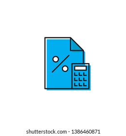 calculator and financial document concept design vector icon isolated on white background