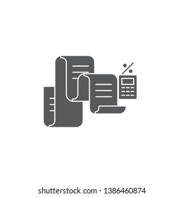 calculator and financial document concept design vector icon isolated on white background