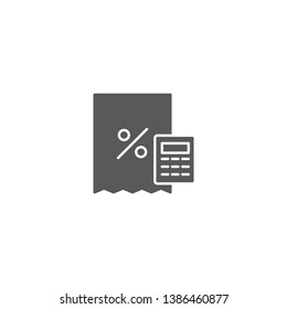 calculator and financial document concept design vector icon isolated on white background