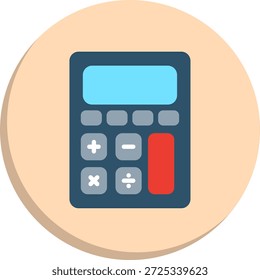 Icono de estilo de círculo plano de calculadora