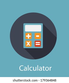 Calculator Flat Concept Icon Vector Illustration