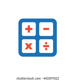 calculator flat design logo and icon  blue, orange