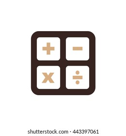 calculator flat design logo and icon  brown color