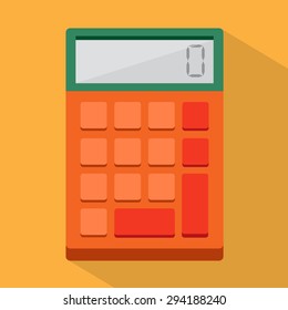 calculator flat design long shadow. vector illustration