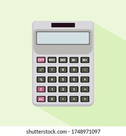 Ilustración Del Vector De Diseño Plano Calculador Con Sombra Larga. 