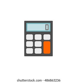 calculator flat icon. apparatus for counting isolated vector illustration