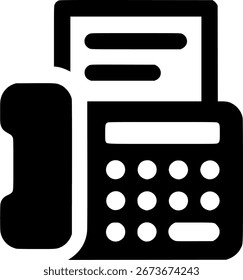Taschenrechner flaches Symbol mit schwarz-weißer Farbe