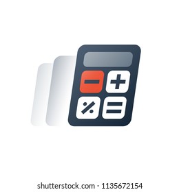 Calculator flat icon, business and finance service, fast assessment concept, vector