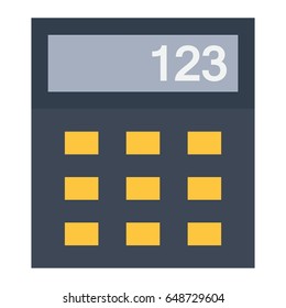 Calculator flat icon, business and mathematics, vector graphics, a colorful solid pattern on a white background, eps 10.