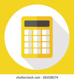 Calculator flat icon with long shadow