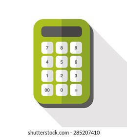 Calculator flat icon with long shadow