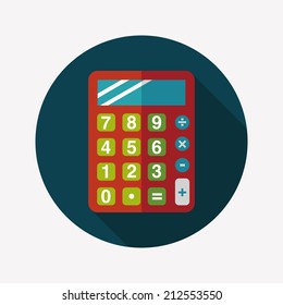 calculator flat icon with long shadow,eps10