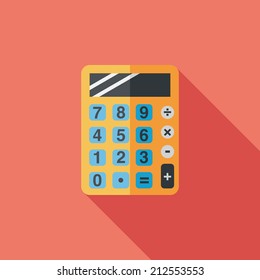 calculator flat icon with long shadow,eps10
