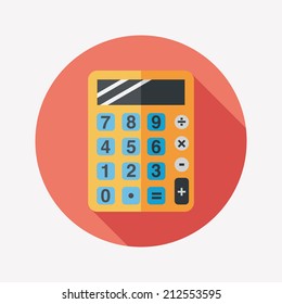 calculator flat icon with long shadow,eps10