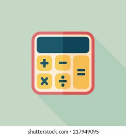 calculator flat icon with long shadow,eps10