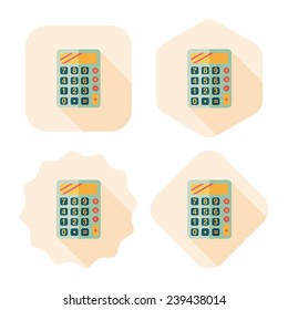 calculator flat icon with long shadow,eps10