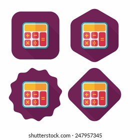 calculator flat icon with long shadow,eps10