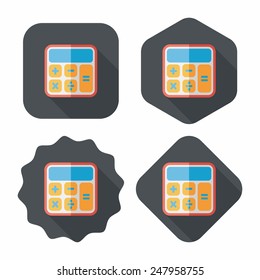 calculator flat icon with long shadow,eps10